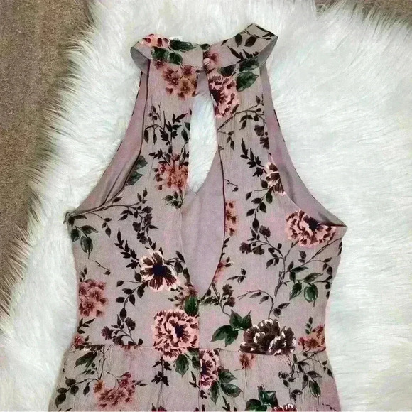 Full Tilt Purple Floral Keyhole Romper Small - Picture 5 of 8